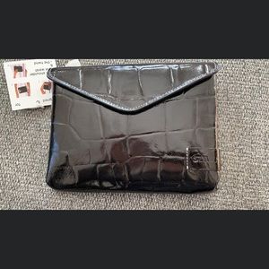 STAUD black croc embossed bag